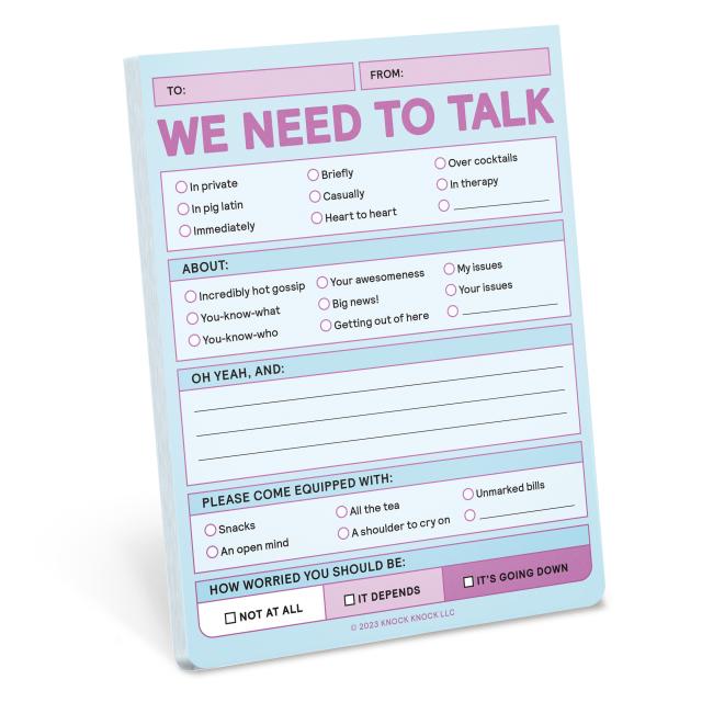 We Need To Talk Nifty Note – Memo Checklist Pad